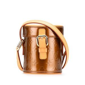 Louis Vuitton Monogram Vernis Astor Place Shoulder Bag M91101 Bronze Patent L...